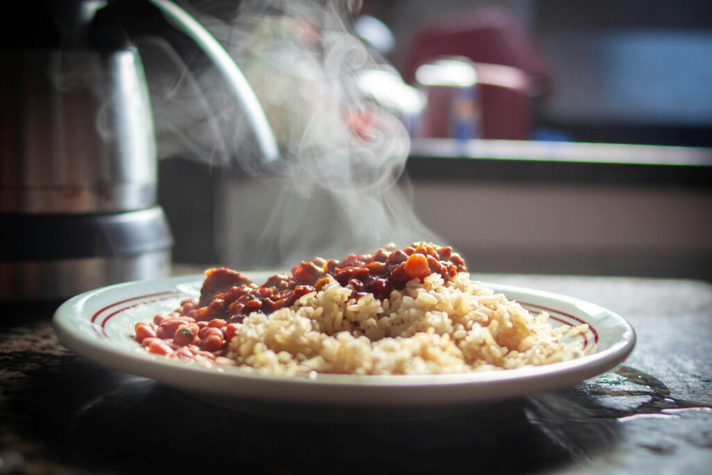 red beans and rice pantry meal made from scratch